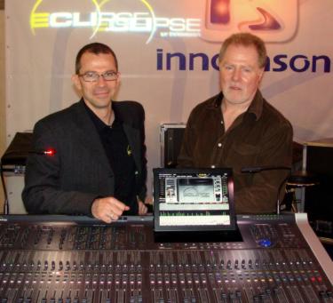 Xavier Pion and Paul Nicholson at the Eclipse digital console at PLASA 2008