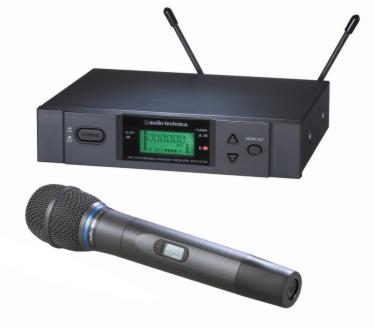 Audio-Technica 3000 series UHF true diversity wireless with new ATW-T371 handheld transmitter