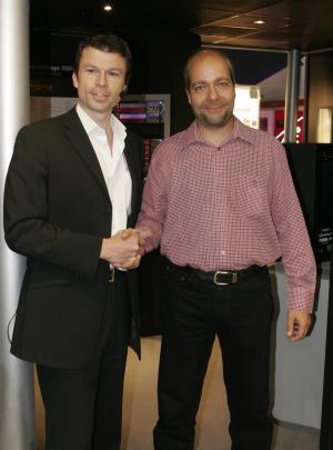 David Cooper (links), Marketing und Sales Manager Midas und Klark Teknik, mit Andreas Miele